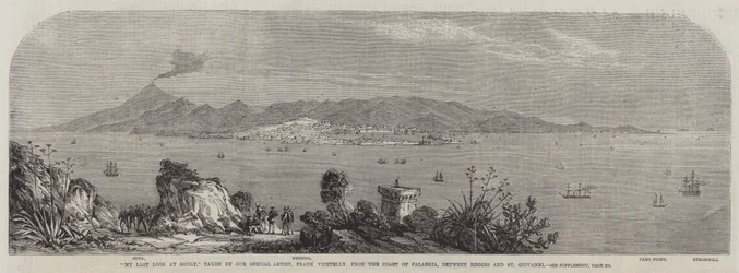 Mein letzter Blick auf Sizilien, von der Küste Kalabriens, zwischen Reggio und St. Giovanni